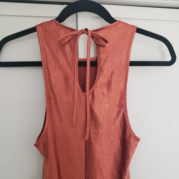 House of Harlow 1960 Copper Silky Midi/Maxi Slip Dress Small - Picture 10 of 13